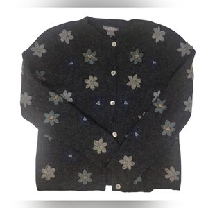 Eagles Eye 100% Wool sweater Small S vintage floral crochet cozy cottagecore Vtg